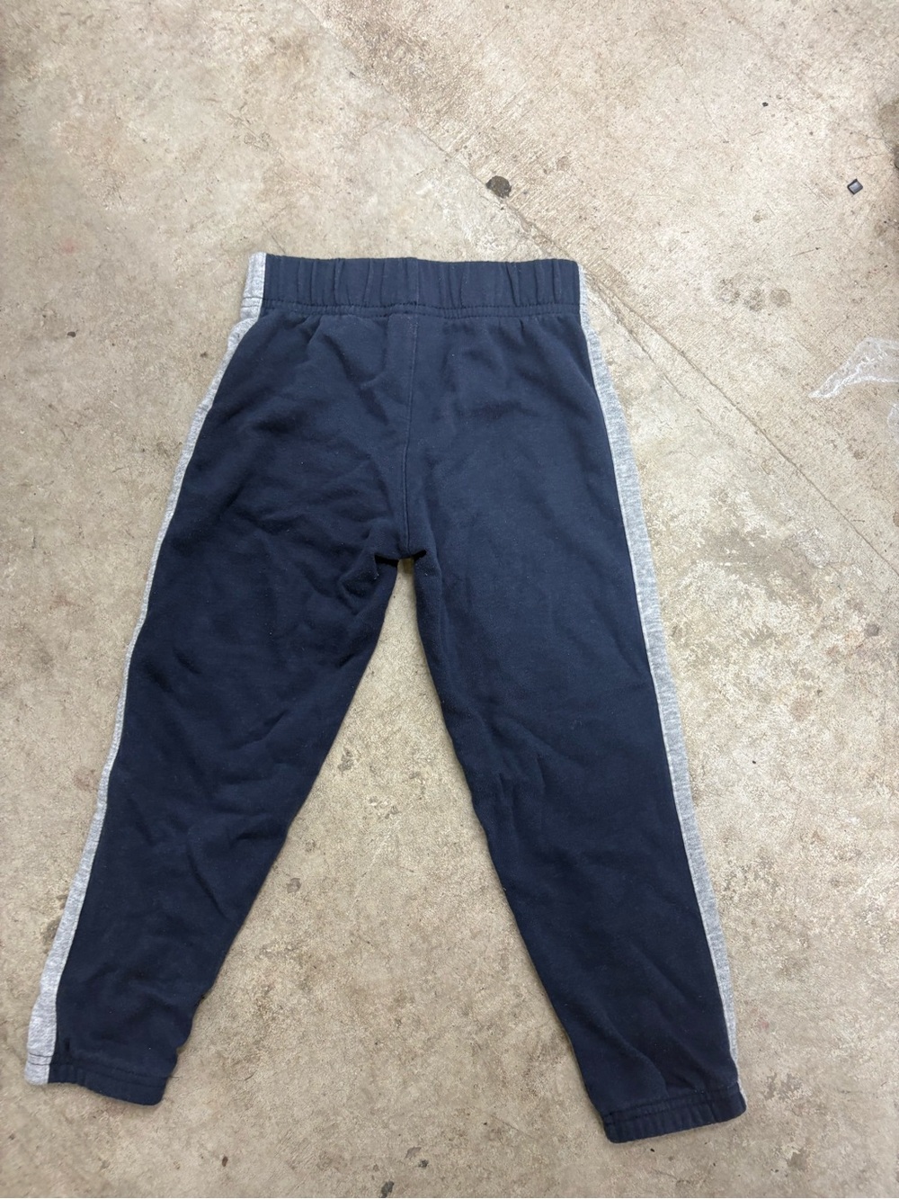 Nike Boys Size 5 Fleece Sweatpants Blue/Gray Side Stripe Red Swoosh Pull-On - Picture 4 of 8